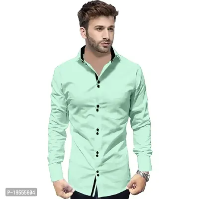 PV Cotton Blend Double Button Solid Slim Fit Shirt