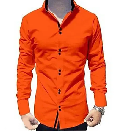 Men's Long Sleeves Solid Slim Fit Casual Shirt