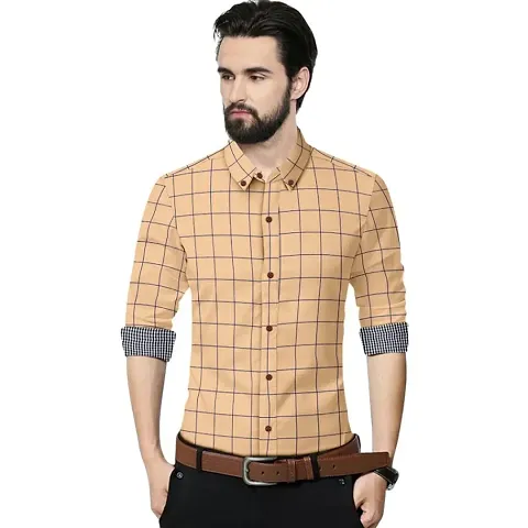 Men's Slim Fit Cotton Checked Casual Shirts