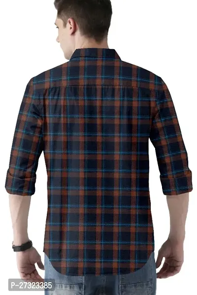 Mens Slim Fit Checkered Stylish Full Sleeve Casual Shirts-thumb3