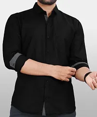 P  V Creations Men Slim Fit Solid Spread Collar Formal Shirt-thumb2