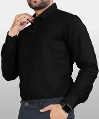 P  V Creations Men Slim Fit Solid Spread Collar Formal Shirt-thumb4