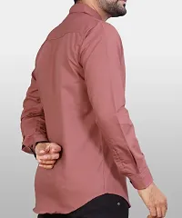 P  V Creations Men Slim Fit Solid Spread Collar Formal Shirt-thumb1