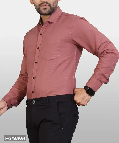 P  V Creations Men Slim Fit Solid Spread Collar Formal Shirt-thumb5