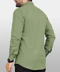 P  V Creations Men Slim Fit Solid Spread Collar Formal Shirt-thumb1