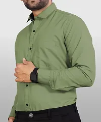 P  V Creations Men Slim Fit Solid Spread Collar Formal Shirt-thumb4