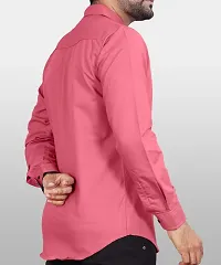 Elegant Pink Cotton Blend Solid Formal Shirts For Men-thumb1