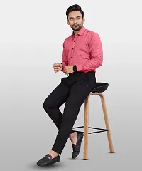 Elegant Pink Cotton Blend Solid Formal Shirts For Men-thumb3