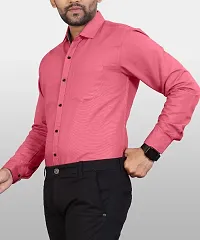 Elegant Pink Cotton Blend Solid Formal Shirts For Men-thumb4