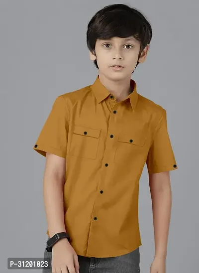 Ethnic Trendz Kids Orange Casual Shirt