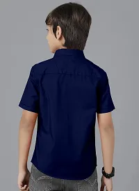 Ethnic Trendz Kids Navy Blue Casual Shirt-thumb1