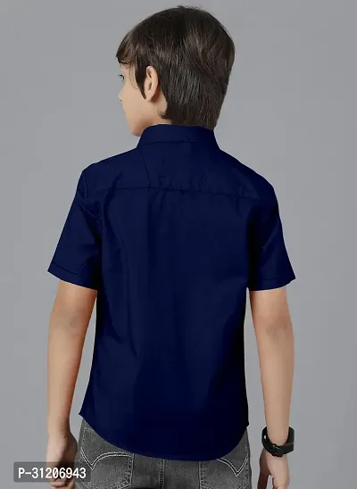 Ethnic Trendz Kids Navy Blue Casual Shirt-thumb2