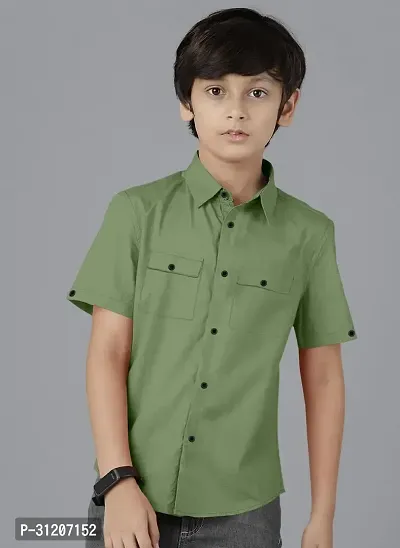 Ethnic Trendz Kids Light Green Casual Shirt