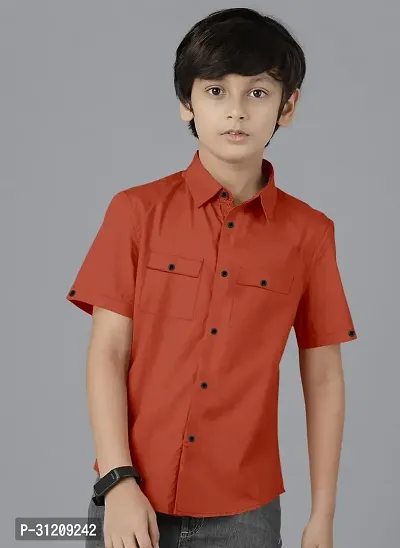 Ethnic Trendz Kids Orange Casual Shirt