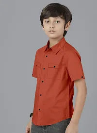 Ethnic Trendz Kids Orange Casual Shirt-thumb2