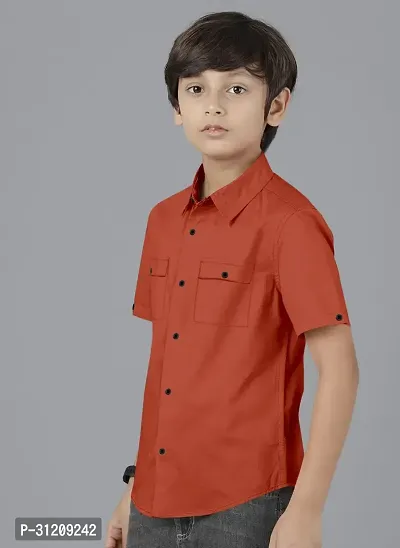 Ethnic Trendz Kids Orange Casual Shirt-thumb3