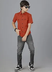 Ethnic Trendz Kids Orange Casual Shirt-thumb3