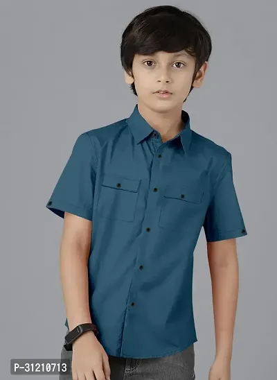 Ethnic Trendz Kids Blue Casual Shirt