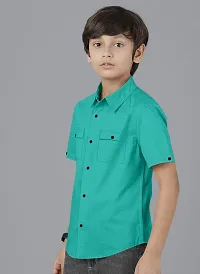 Ethnic Trendz Kids Sea Blue Casual Shirt-thumb1