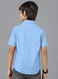 Ethnic Trendz Kids Sky Blue Casual Shirt-thumb2