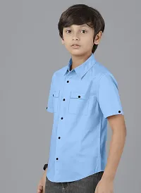 Ethnic Trendz Kids Sky Blue Casual Shirt-thumb3