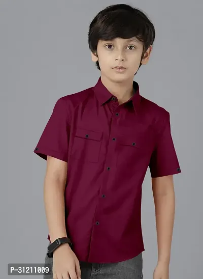 Ethnic Trendz Kids Maroon Casual Shirt