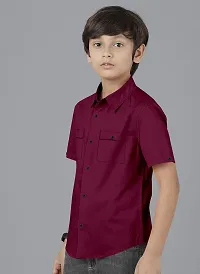 Ethnic Trendz Kids Maroon Casual Shirt-thumb3