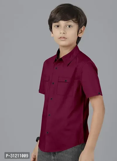 Ethnic Trendz Kids Maroon Casual Shirt-thumb4