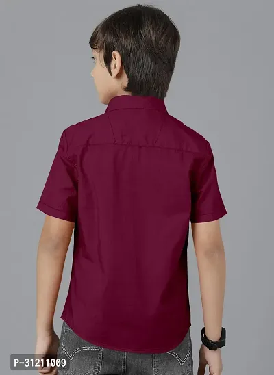 Ethnic Trendz Kids Maroon Casual Shirt-thumb3