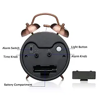 Alarm Clock for Heavy Sleepers -  Twin Bell Alarm Clocks for Boys and Girls, Table Alarm Clock with Light, Extra Loud Alarm Clock for Students with Sweep Movement (color - copper)-thumb2