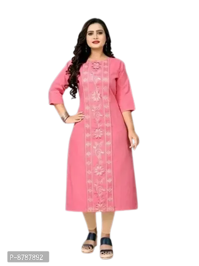 Designer Pink Embroidery kurti-thumb0