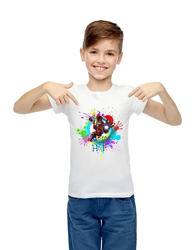 ZINGOMING Holi Tshirt for Boys Iron Man Dry Fit Kids T-Shirt for Boys