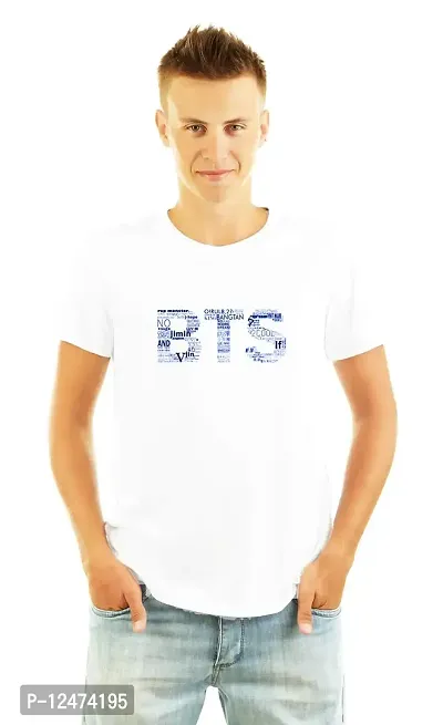 ZINGOMING Exclusive Casual Round Neck BTS Print T-Shirt for Teenage Boys and Men Blue Print On White, Medium(for Teenaage Boys and Men)-thumb0