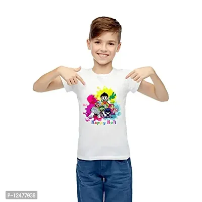 ZINGOMING Holi T-Shirt for Kids/Boys/Girls Teen Titans Go Dry Fit Kids T-Shirt for Boys and Girls