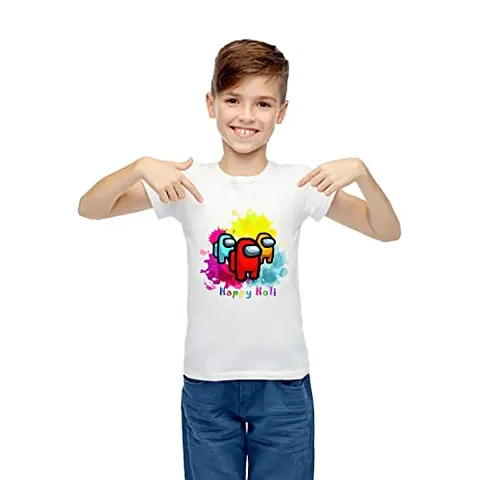 ZINGOMING Exclusive Holi Among Us Dry Fit T-Shirt for Boys and Girls (9 Years-10 Years)