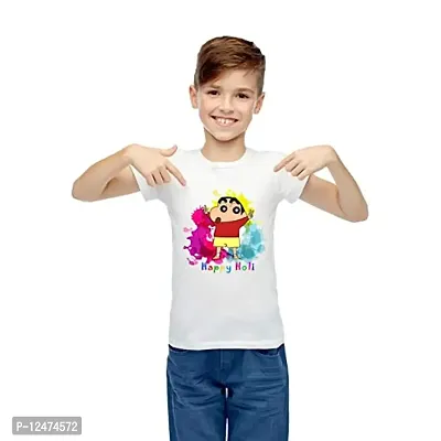 ZINGOMING Holi T-Shirt for Kids/Boys/Girls Shin Chan Dry Fit Kids T-Shirt for Boys and Girls