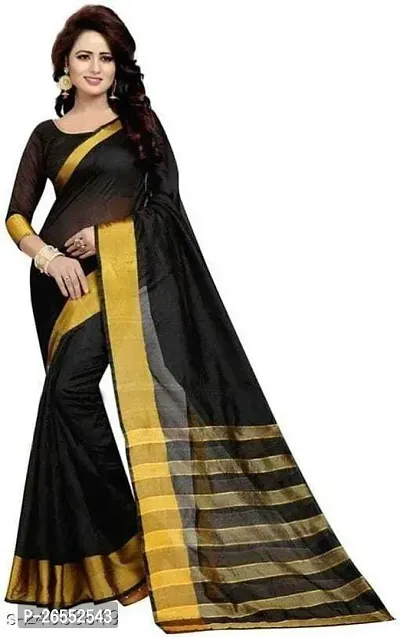 Designer Cotton Silk Saree With Blouse Piece For Women-thumb0