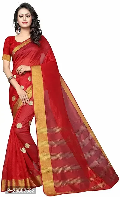 Designer Cotton Silk Saree With Blouse Piece For Women-thumb0