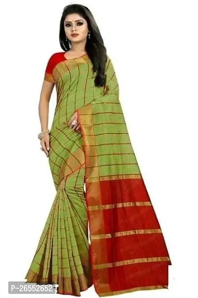 Designer Cotton Silk Saree With Blouse Piece For Women-thumb0