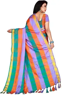 Designer Cotton Blend Saree With Blouse Piece For Women-thumb2