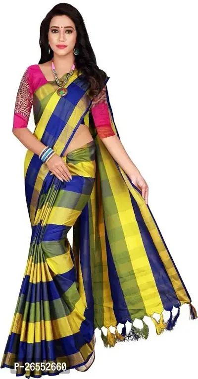 Designer Cotton Silk Saree With Blouse Piece For Women