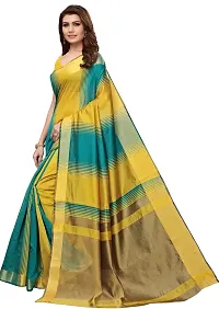 Designer Cotton Blend Saree With Blouse Piece For Women-thumb2