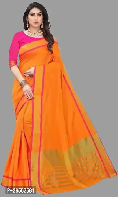 Designer Cotton Silk Saree With Blouse Piece For Women-thumb0