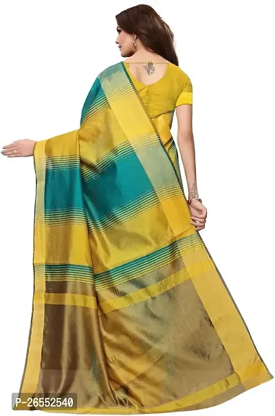 Designer Cotton Blend Saree With Blouse Piece For Women-thumb2