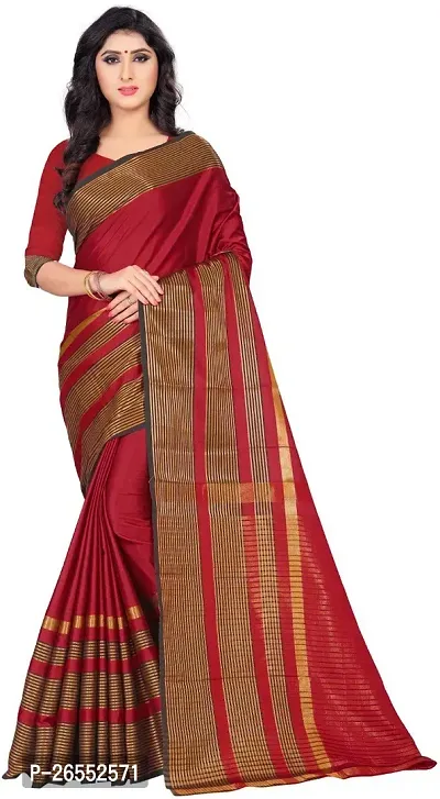 Designer Cotton Silk Saree With Blouse Piece For Women-thumb0