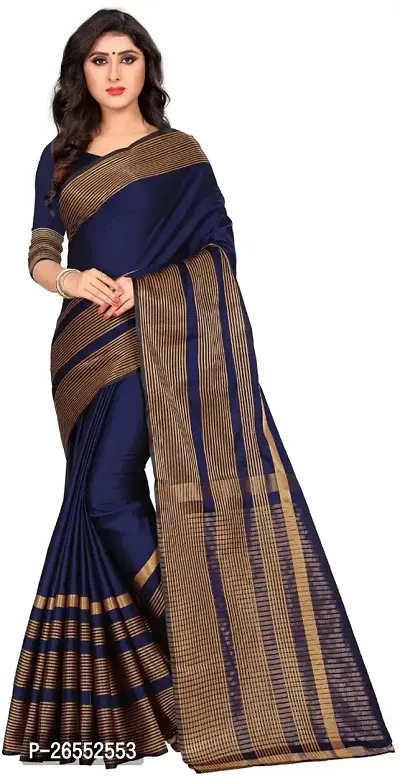 Designer Cotton Silk Saree With Blouse Piece For Women-thumb0