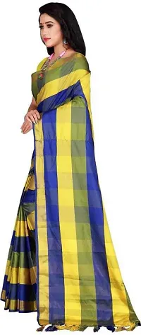 Designer Cotton Blend Saree With Blouse Piece For Women-thumb2