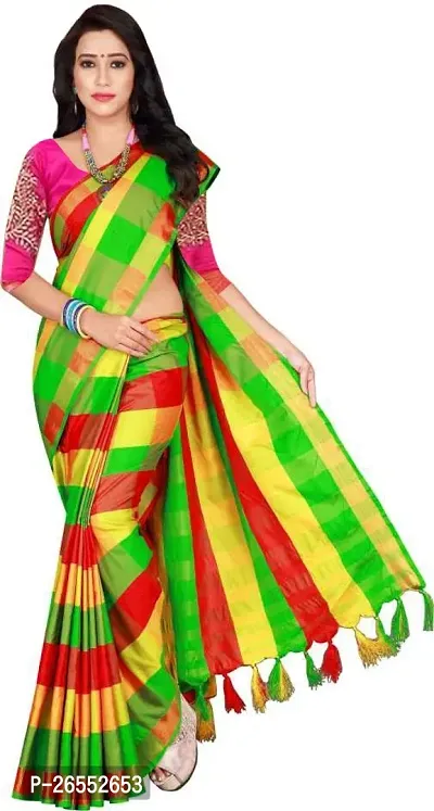 Designer Cotton Silk Saree With Blouse Piece For Women-thumb0