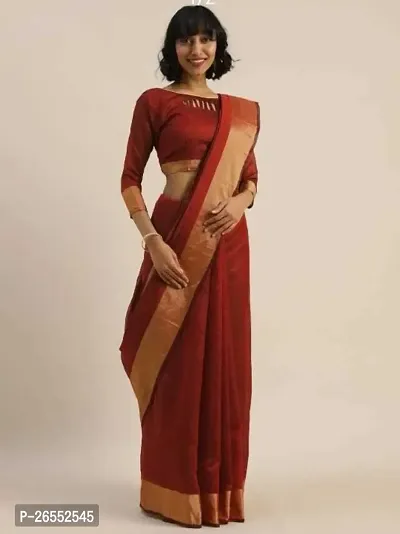 Designer Cotton Silk Saree With Blouse Piece For Women-thumb0