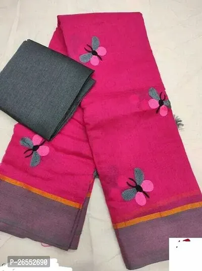 Designer Cotton Silk Saree With Blouse Piece For Women-thumb0